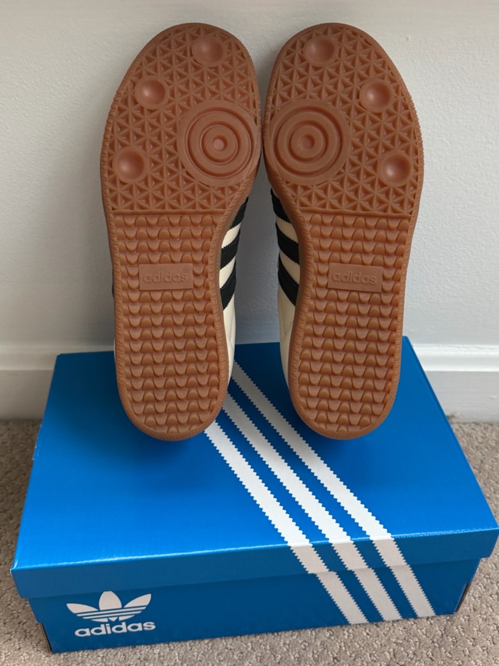 Adidas Samba OG Sneakers — Black & Cream with Gum Sole - Picture 6 of 11
